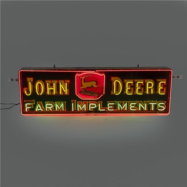 72" Black John Deere Neon Advertising Sign