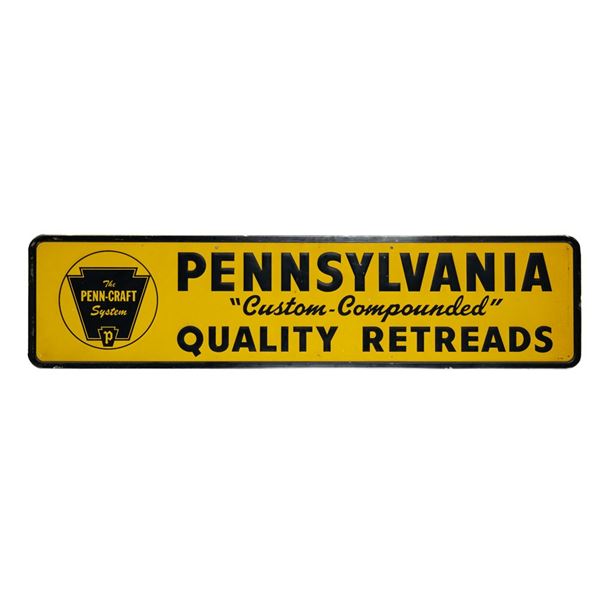 Penn-Craft Retreads Embossed SST Advertising Sign