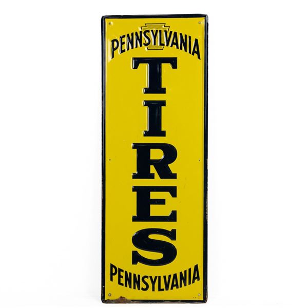 Pennsylvania Tires Embossed SST Advertising Sign