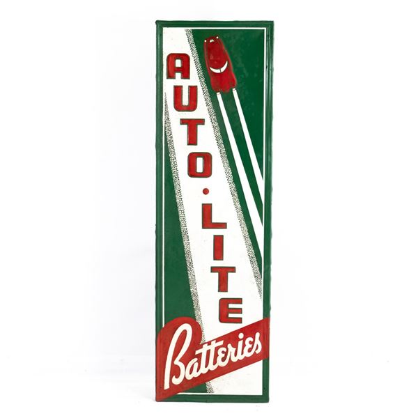 Auto Lite Batteries SST Embossed Advertising Sign