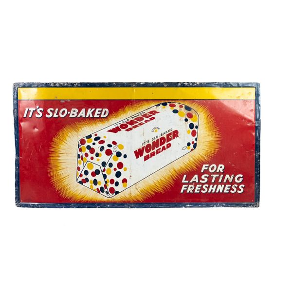 1950s 73" Wonder Bread SS Tin Advertising Sign