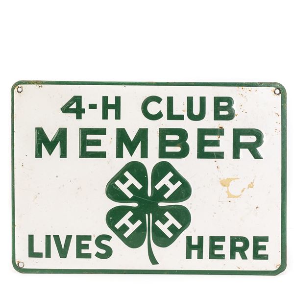 4H Club Member Lives Here Embossed SST AD Sign