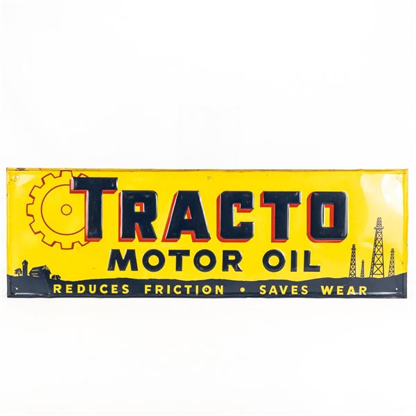Tracto Motor Oil Embossed SST Advertising Sign