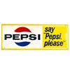Image 1 : "Say PEPSI Please" Embossed SST Advertising Sign
