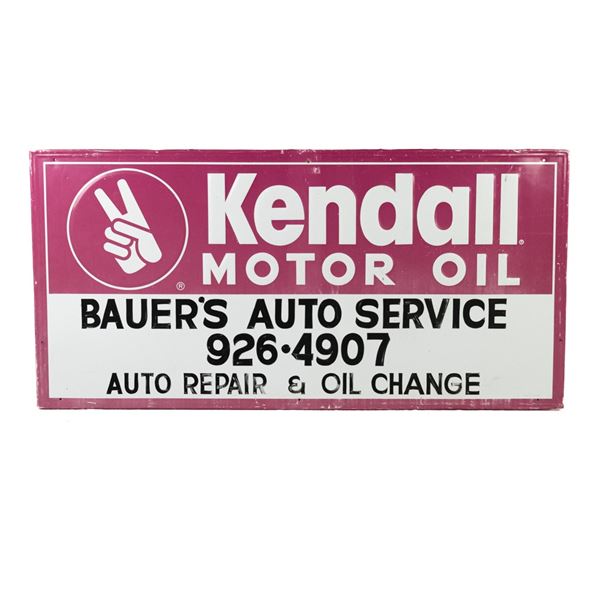 Kendall Motor Oil SST Embossed Advertising Sign