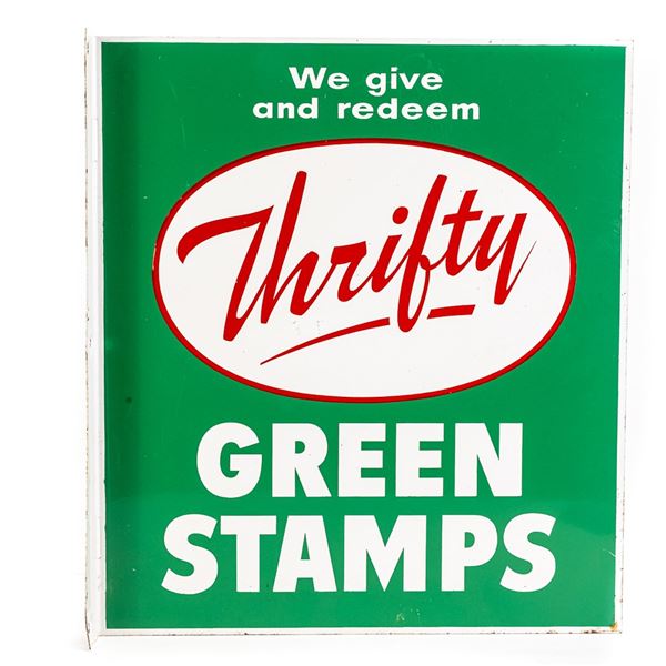 Thrifty Green Stamps Flange Advertising Sign