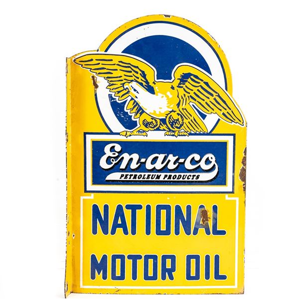 En-ar-co National Motor Oil DSP Flange Ad Sign