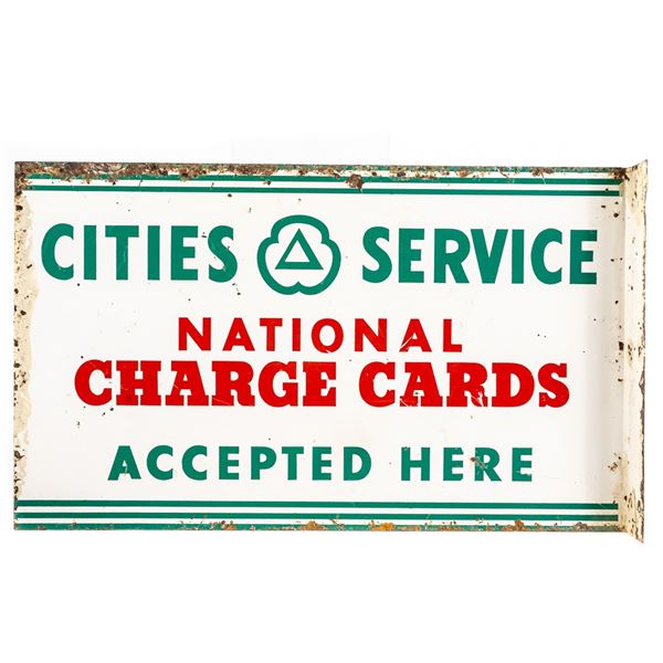 Cities Service National Charge Card Ad Flange Sign