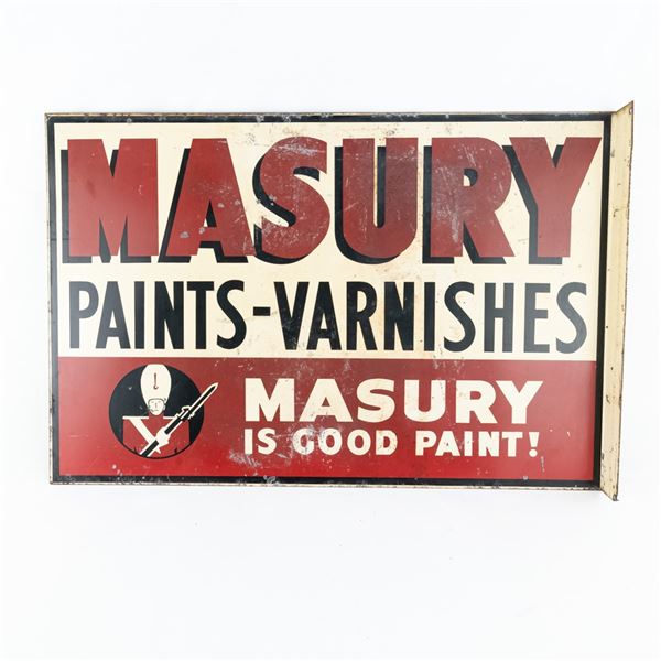 Masury Paints Varnishes Flange Advertising Sign
