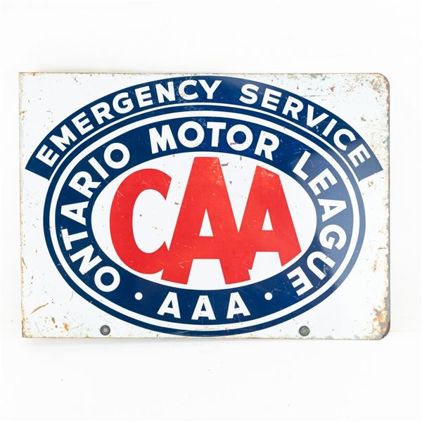 CAA Ontario Motor League Flange Advertising Sign