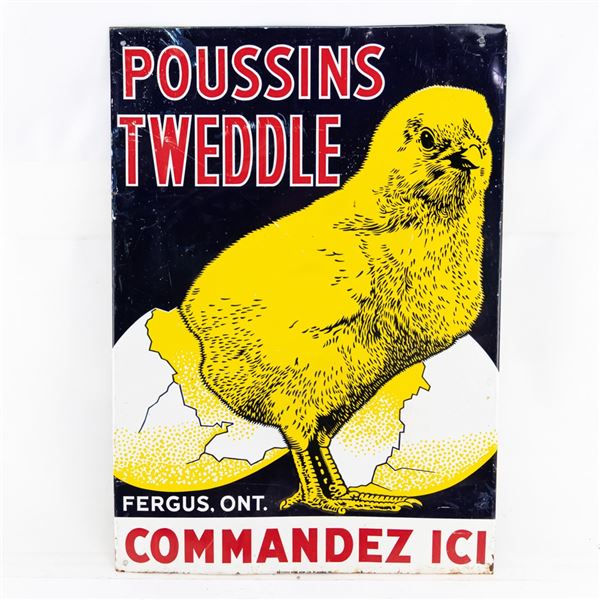Poussins Tweddle SST Embossed Advertising Sign