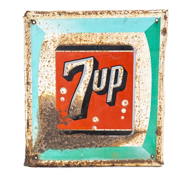 7 Up Self Framed Embossed Tin Advertising Sign