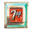 Image 1 : 7 Up Self Framed Embossed Tin Advertising Sign