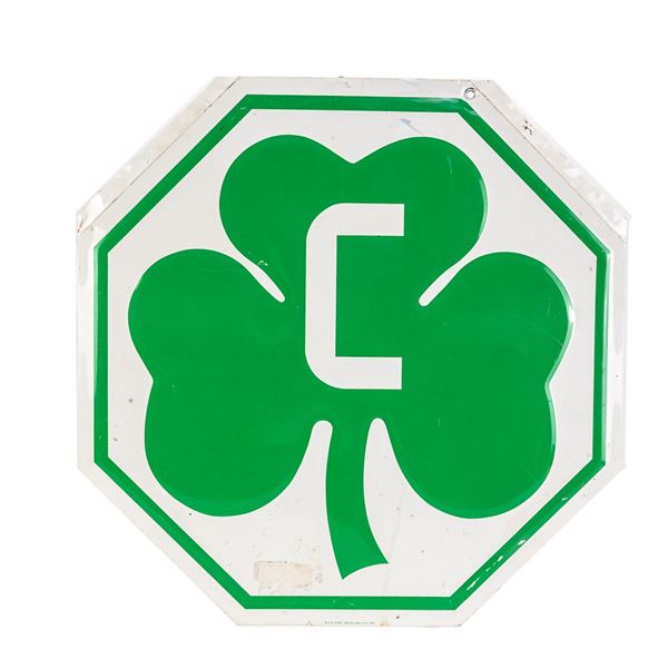 Cleary Building Shamrock Embossed Advertising Sign