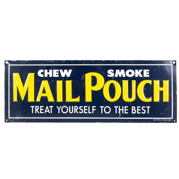Mail Pouch SS Embossed Tin Advertising Sign