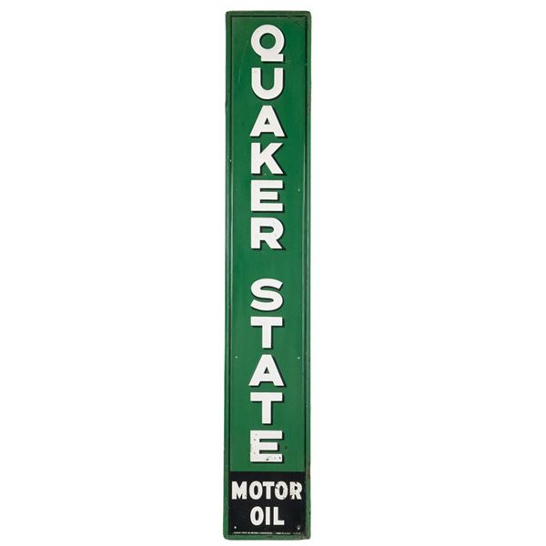 '50 72" Quaker State Embossed SST Advertising Sign