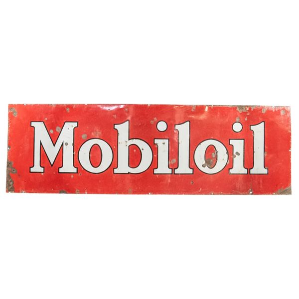 96" MOBILOIL SSP Porcelain Advertising Sign