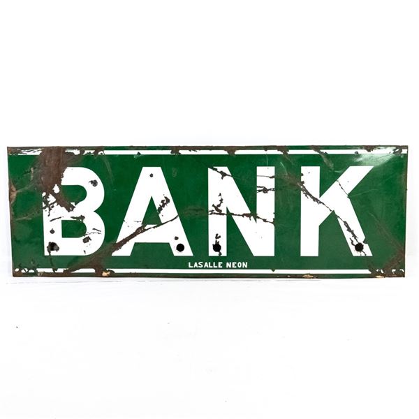 Lasalle Neon "BANK" Single Sided Porcelain AD Sign