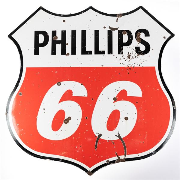 70" Phillips 66 DSP Porcelain Advertising Sign