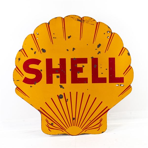 48" Shell Double Sided Porcelain Advertising Sign