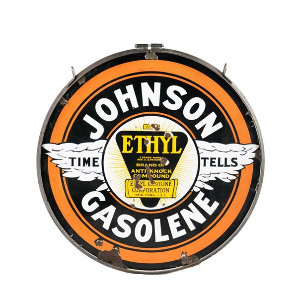 30"Johnson Gasolene DSP Porcelain Advertising Sign