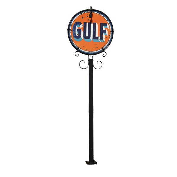 42" Gulf DSP Advertising Sign on Decorative Post
