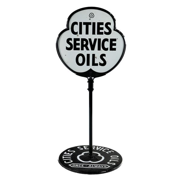 Cities Service Oils DSP Advertising Sign w Base