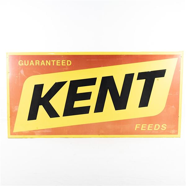 95" Kent Feeds Embossed SST Advertising Sign