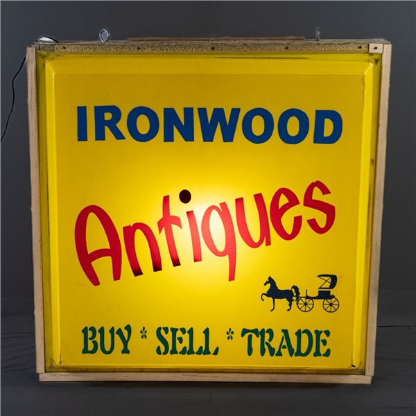 Ironwood Antiques Double Sided Advertising Sign