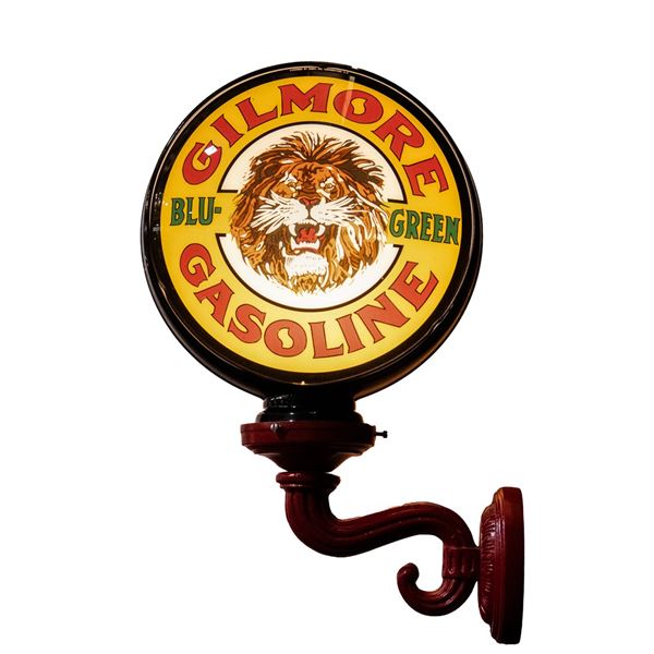 Gilmore Advertising Gas Globe on Red Bracket