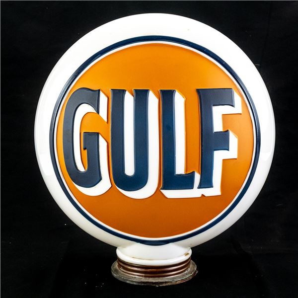 Gulf Gasoline Advertising Milk Glass Gas Globe