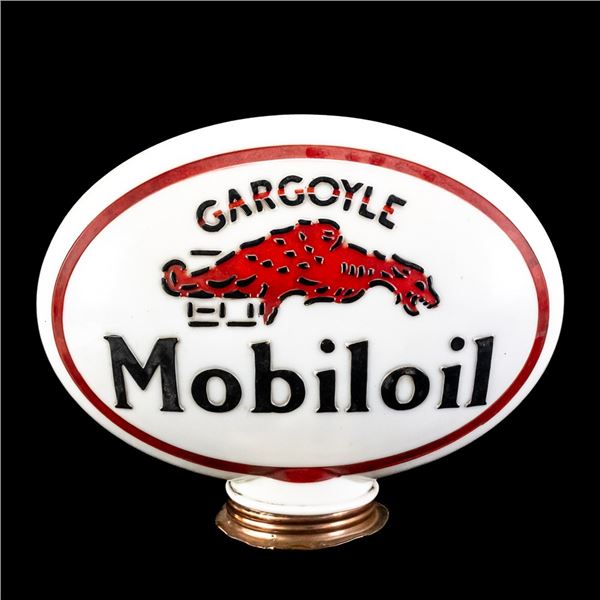 Mobiloil Gargoyle Advertising Milk Glass Gas Globe