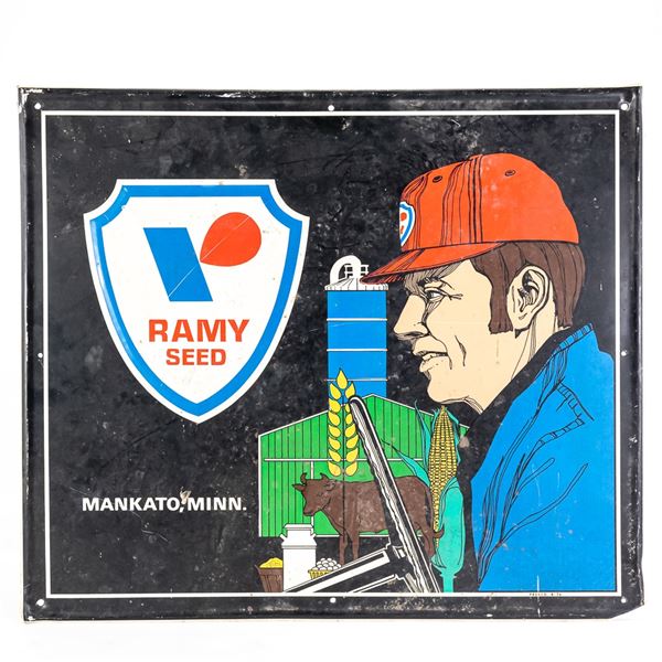 Vintage Ramy Seed Embossed SST Advertising Sign