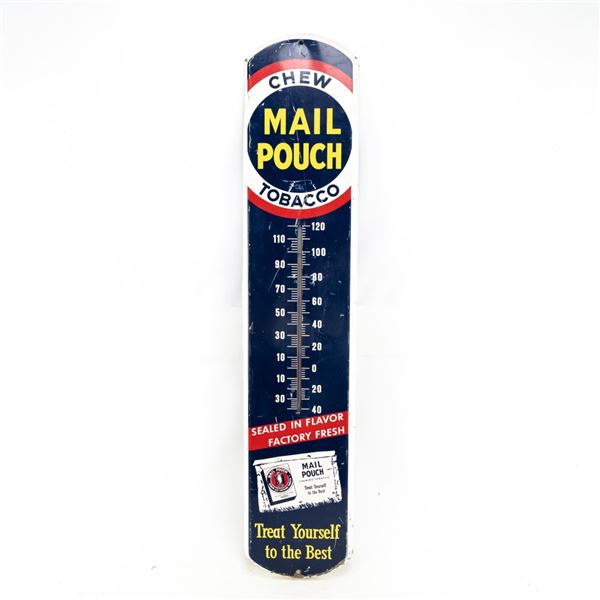 Vintage Mail Pouch Chew Advertising Thermometer