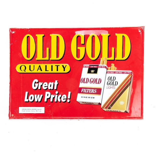 Old Gold SST Embossed Advertising Sign