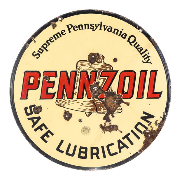 24" Round Pennzoil Safe Lubrication DSP AD Sign