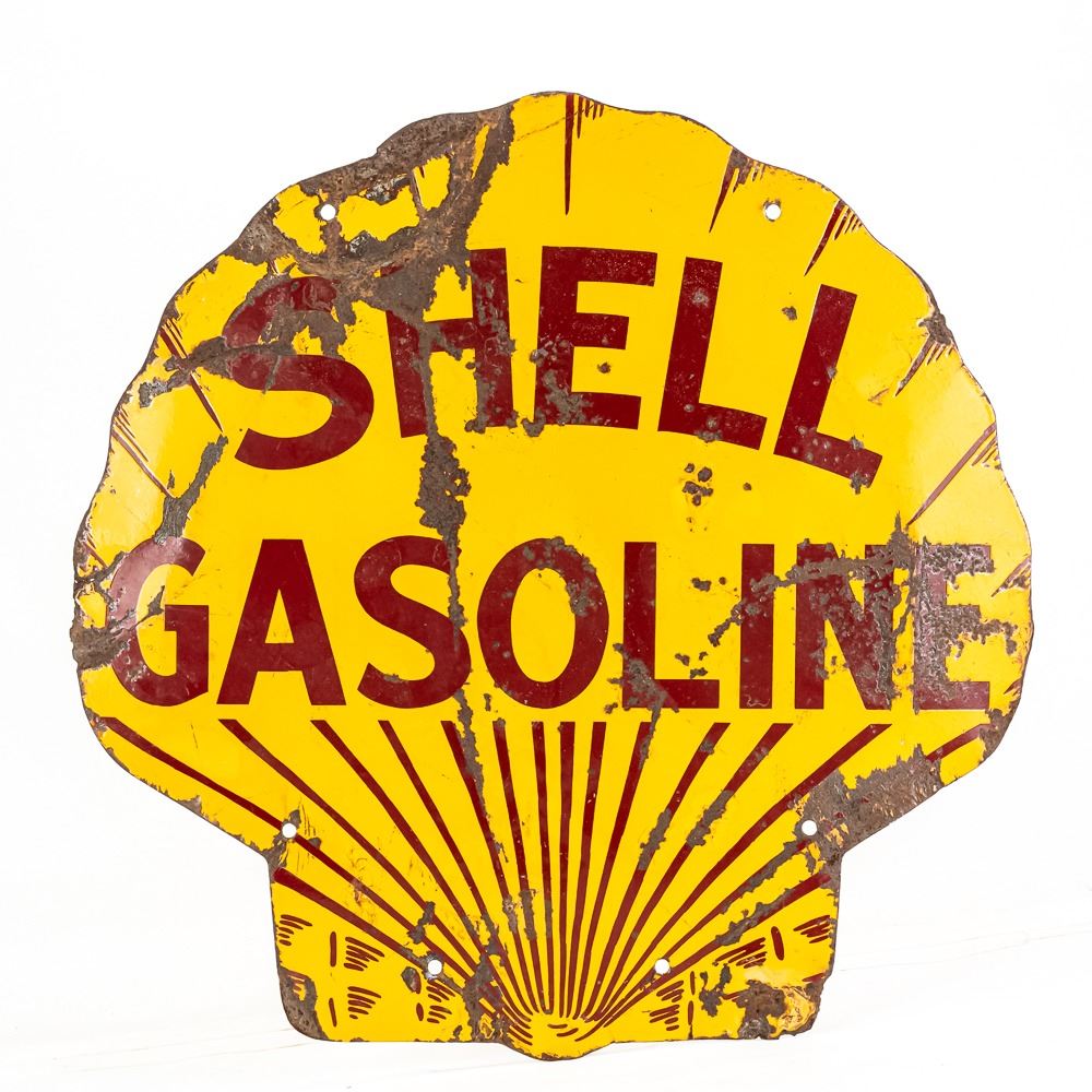 25" Shell Gasoline Clamshell DSP Advertising Sign