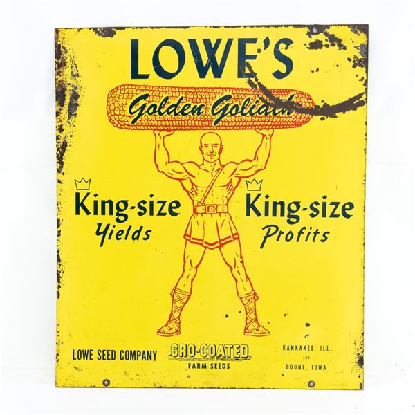 "Lowe's Goliath Farm Seeds" DST Advertising Sign