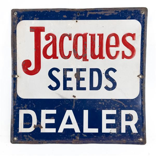 Jacques Seeds Dealer DST Embossed Advertising Sign