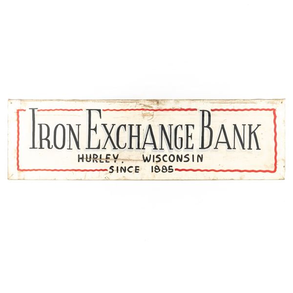 Iron Exchange Bank Canvass Advertising Sign