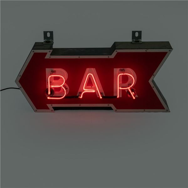 Classic "Bar" Neon Arrow Advertising Sign
