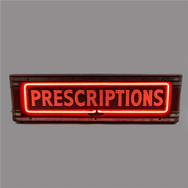 1936 Prescriptions SS Neon Advertising Sign