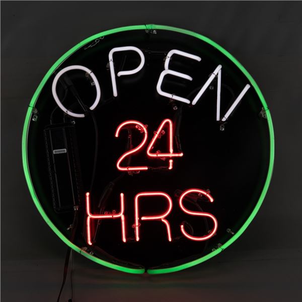 25" Open 24 Hrs Single Sided Neon Advertising Sign