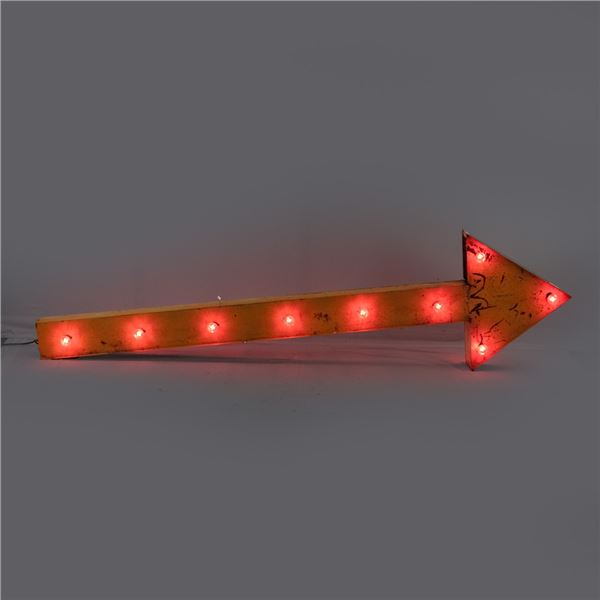 Retro 115" Lighted Yellow Arrow Marquee