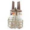 Image 10 : (6) Standard Oil Service Motor Oil Bottles w Rack