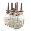 Image 1 : (6) Standard Oil Service Motor Oil Bottles w Rack