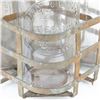 Image 4 : (6) Standard Oil Service Motor Oil Bottles w Rack