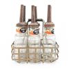 Image 5 : (6) Standard Oil Service Motor Oil Bottles w Rack
