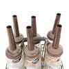 Image 6 : (6) Standard Oil Service Motor Oil Bottles w Rack