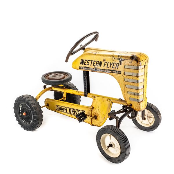 Vintage Western Flyer Yellow Pedal Tractor